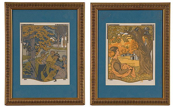 Woodblock Prints After Gustave Baumann, Woodblock: Woodblock Prints After Gustave Baumann, Woodblock on Paper After Gustave Baumann (American, 1881-1971), each signed l.r.; each approx. 8.25 x 6.5 in.