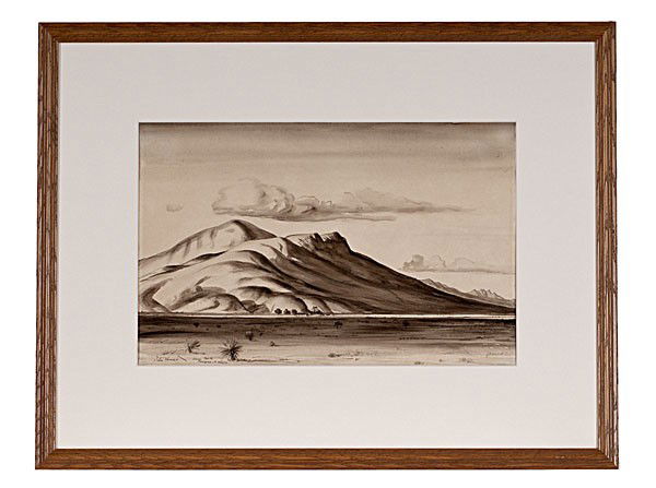 Peter Hurd (New Mexico, 1904-1984) : Peter Hurd (New Mexico, 1904-1984) Siena Casa de Carrezezo, N. Mexico ink and gouache on paper signed and titled l.l. 11.5 in. x 18 in.