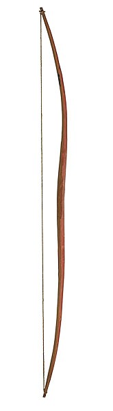 Sioux Painted Bow with Sinew String : Sioux Painted Bow with Sinew String straight form; red and orange pigment decorate sides of bow that is enhanced with a single blue band,length 44.25 in. fourth quarter 19th century