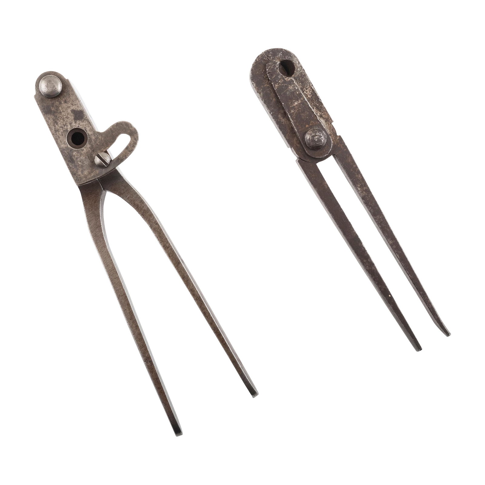Lot of (2) Carbine Molds - Burnside and Smith: 1) Burnside Carbine single cavity bullet mold that casts a nominally .50 caliber round nosed bullet with two grooves. Mold is 6.5" in length with a nominally 1" block and a pivoting base plug. 2) Smit