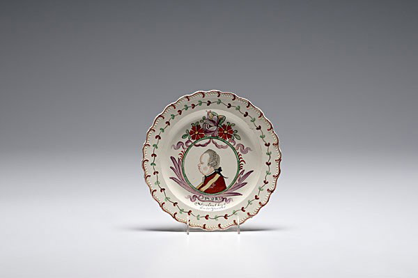 Prince William V Creamware Plate : Prince William V Creamware Plate English, 18th century, a Dutch-decorated creamware plate with a scalloped edge, with a bust-length portrait believed to be Prince William V above his initials PVOR,