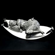 David Regan (1964, USA) : David Regan (1964, USA) Sleeping Woman Tureen 1999 Porcelain with sgrafitto drawing; ht. 8, lg. 34, dp. 16 in.