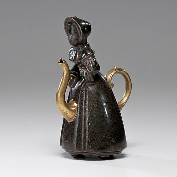 Adrian Saxe (1943,USA) : Adrian Saxe (1943,USA) Untitled Mystery Ewer(Priscilla) 1992 Porcelain and mixed media; ht. 9.5 in.