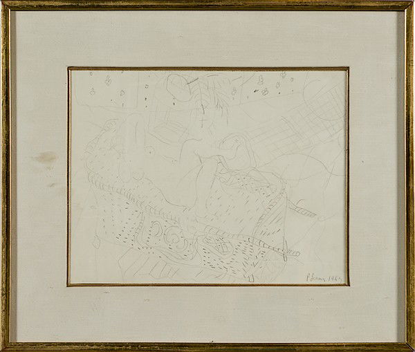 Reclining Nude by Pierre Lesieur, Pencil : Reclining Nude by Pierre Lesieur, Pencil Pierre Lesuiuer (French, b. 1922), signed and dated 196? l.r.; 9 x 11.25 in. Ex Purchased from David B. Findlay Galleries, 1967.