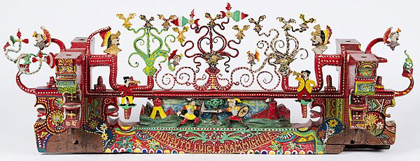 Italian Donkey Cart : Italian Donkey Cart Italian, a piece from a donkey cart with polychrome decoration and marked Mussuto Luigi Grammichele and Milano 1891