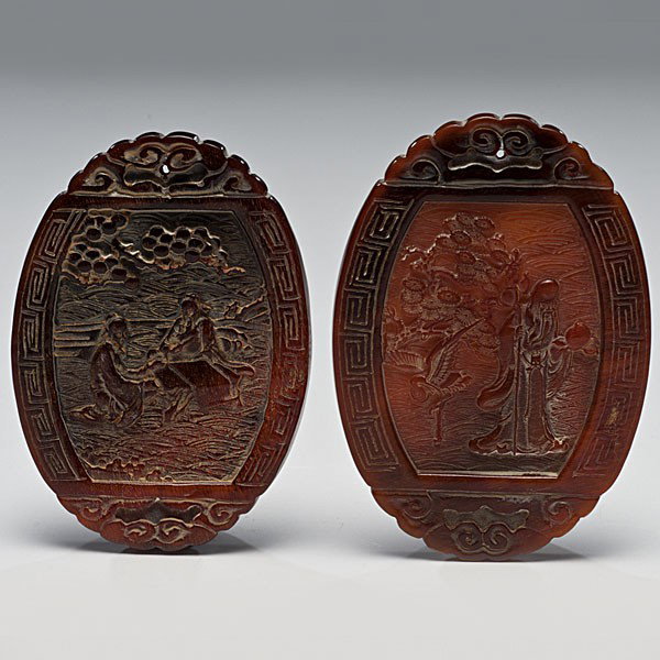 Ox Horn Plaques : Ox Horn Plaques Includes two ox horn plaques; lg. 3.25 in. (8.3 cm)