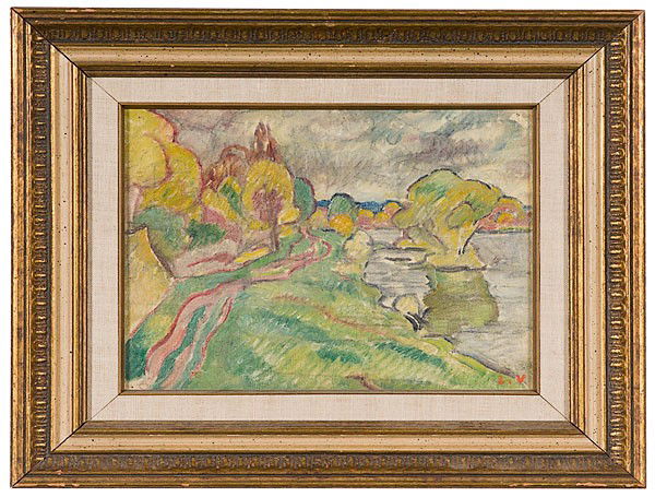 Louis Valtat (French, 1869-1952), Bord de Seine : Louis Valtat (French, 1869-1952), Bord de Seine Oil on canvas, 1916, signed l.r.; 8.75 x 11 in. Literature Valtat, Dr. Jean. Louis Valtat: Catalogue De L'oeuvre Peint, 1869-1952. Tome I. Editions Id