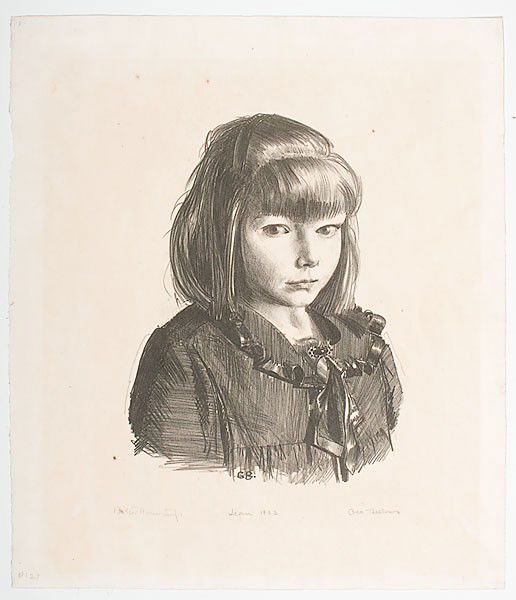 George Bellows (American, 1882-1925), Jean : George Bellows (American, 1882-1925), Jean Crayon lithograph, titled Jean and dated 1923 l.c., signed l.r. and within the plate, with additional inscription l.l.; full sheet size 14.25 x 12.25 in.