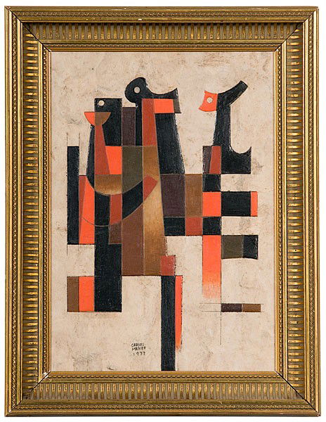 Carlos Merida (Mexico, 1891-1984), Abstract Work : Carlos Merida (Mexico, 1891-1984), Abstract Work An untitled mixed media work on masonite, signed l.c. and dated 1977; 17 x 12 in. Provenance: Purchased at Simpson's, Houston, TX in 1986 Estate of