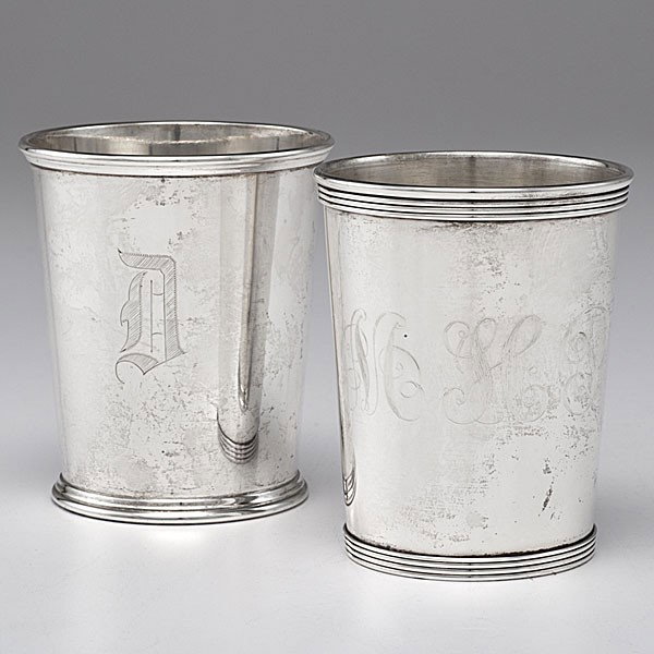 Baltimore and Kentucky Sterling Julep Cups : Baltimore and Kentucky Sterling Julep Cups American, two sterling silver julep cups, one marked S. Kirk & Son / Sterling (Baltimore, MD), and the other marked Harry McCord / Sterling, (Richmond, KY)