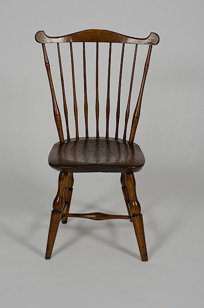 Windsor Chair : Windsor Chair American, early 20th century. New England Windsor fan-back chair with shaped seat, turned legs and "H"-stretcher; ht. 35.5 in.