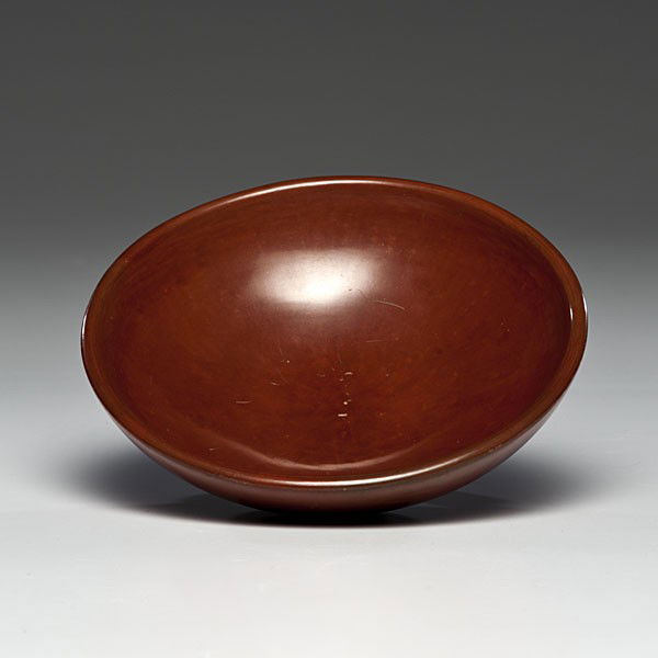 Maria and Julian Martinez San Ildefonso Redware Bo: Maria and Julian Martinez San Ildefonso Redware Bowl Simple form with deep walls; signed Marie and Julian, height 2.25 in. x diameter 8.25 in. 1925-1943