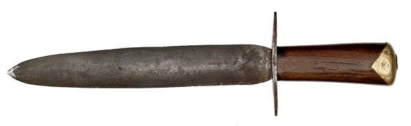 Confederate Bowie Knife : Confederate Bowie Knife 10" spear point blade with iron crossguard. Walnut handle with brass pommel.