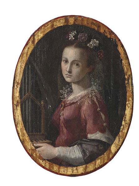 Continental Portrait (18th Century), Organ Player: Continental Portrait (18th Century), Organ Player 18th century, Continental and probably German, executed on a thick, cradled panel. Clearly the work of an academically trained artist, depicting a sof