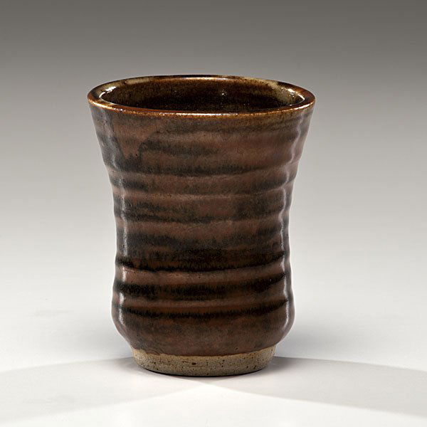 Bernard Leach (1887-1979; Hong Kong) : Bernard Leach (1887-1979; Hong Kong) Tenmoku Vase ca 1969 Stoneware; ht. 5 in.
