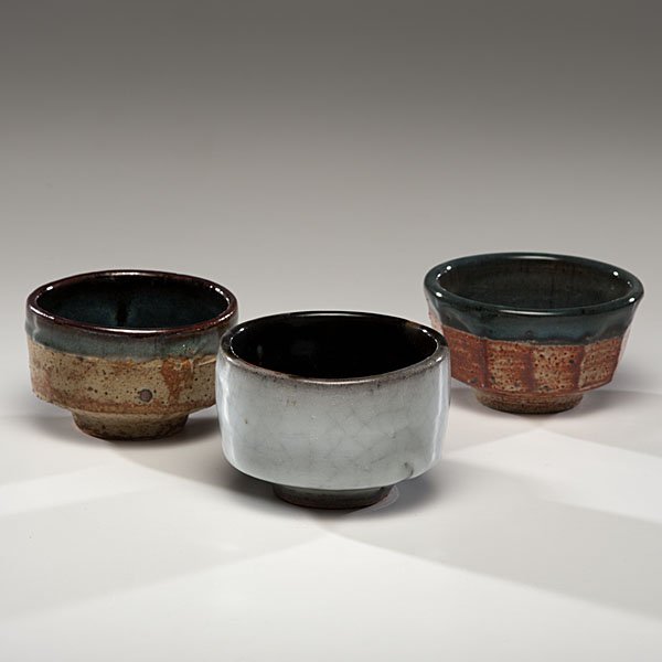 Albert Green (1914-1994; USA) : Albert Green (1914-1994; USA) Three Tea Bowls ca 1986-94 Stoneware; largest ht. 3.25 in. Provenance:Dorothy Miner Collection