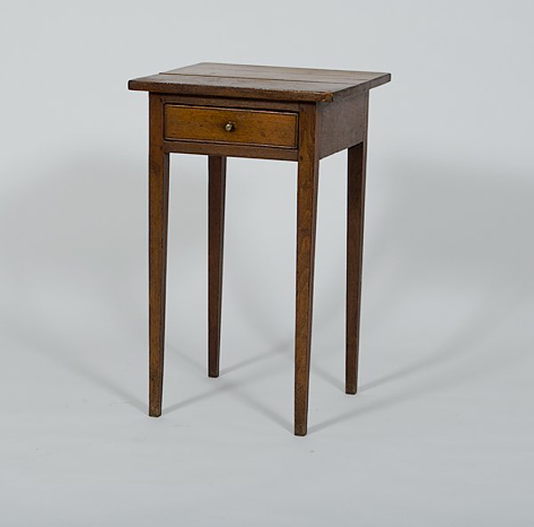Hepplewhite One Drawer Stand : Hepplewhite One Drawer Stand American, possibly Kentucky, a Hepplewhite walnut stand having one scratch beaded drawer, rising on tapering quadangular legs; ht. 28, wd. 17.25, dp. 16 in.