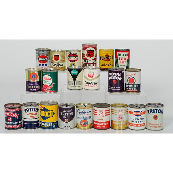 Large Lot of Motor Oil Advertising Banks : Large Lot of Motor Oil Advertising Banks Lot of twenty different motor oil advertising banks including Union Triton (5), Sinclair (2), Phillips 66 (4), Amoco (2), Koolmotor (2), Sunoco, Sears Alls