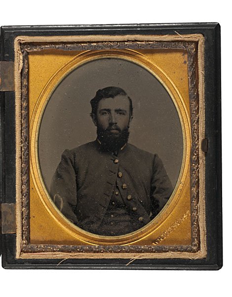 Confederate Lieut. Ambrotype by Whitehurst, Norfolk: Confederate Lieutenant, Sixth Plate Ambrotype by Jesse Whitehurst Studio, Norfolk, Virginia Sixth plate ambrotype featuring a portrait of an unidentified Confederate Lieutenant, with mat stamped Whi