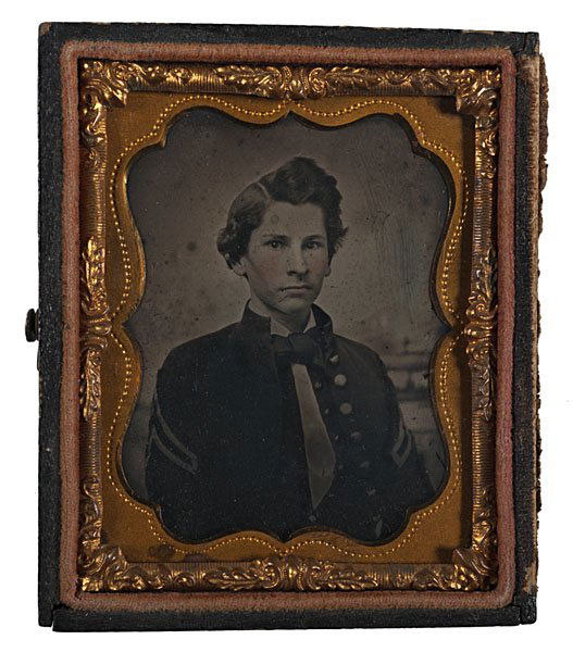 CSA John J. Burroughs, 6th VA & 34th TN Infy. Ambro: Confederate John J. Burroughs, 6th Virginia & 34th Tennessee Infantries, Ambrotype, Plus Lot of 4, including ninth plate ambrotype bust view of John J. Burroughs, plus 3 post-war views. John “Cap
