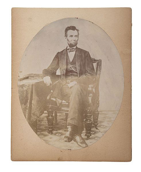 Abraham Lincoln Photograph by Alexander Gardner : Abraham Lincoln Photograph by Alexander Gardner 4.5 x 5.75 in. oval silver gelatin print on a 5.25 x 6.25 heavy cardboard mount. Unmarked, but the original from a November 8, 1863, sitting in Gardne