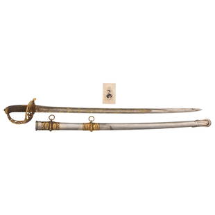 Tiffany British Pattern 1854 Cavalry Officers Presentation Saber of Major (later General) Alfred: Tiffany British Pattern 1854 Cavalry Officers Presentation Saber of Major (later General) Alfred Duffie - Captured by Mosby American Civil War 32.5" slightly curved single-edged spear point blade, 1.3