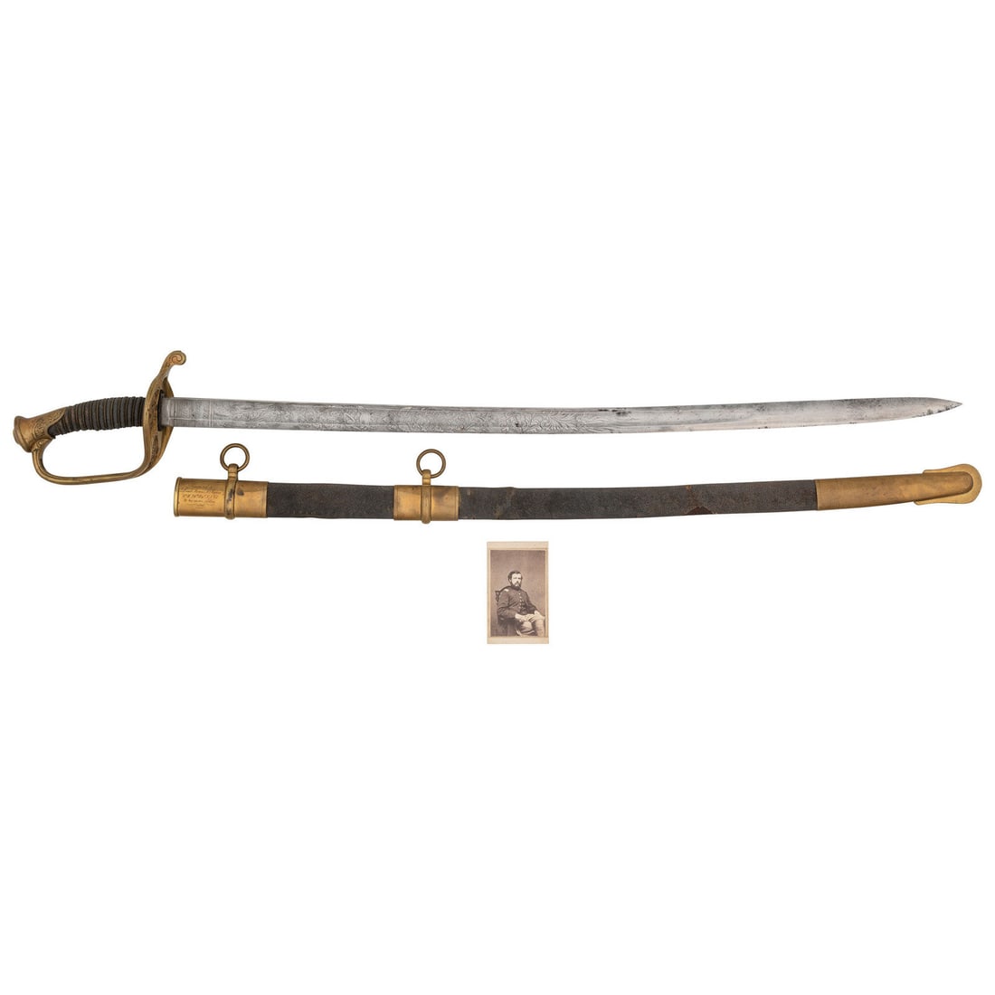 Model 1850 Foot Officers Sword Inscribed to Lt. James Reeves 24th NJ - Wounded at Fredericksburg & (1 of 13)