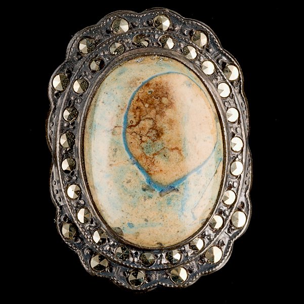 Marcasite Ring : Marcasite Ring A marcasite and agate ring; all signed pieces are stamped.