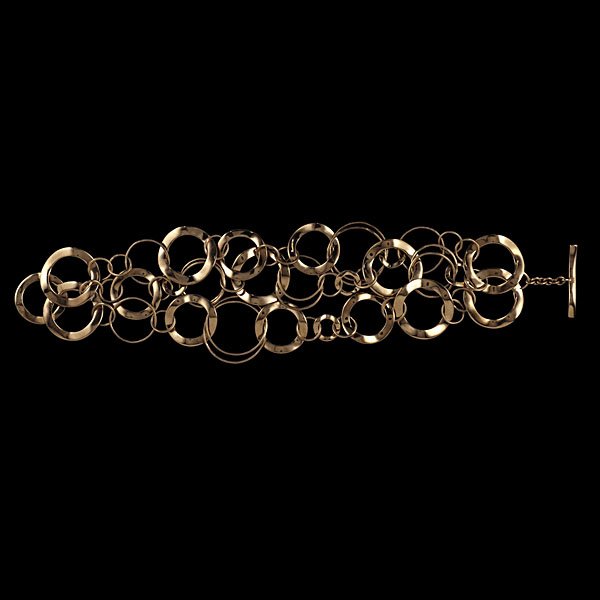 Ippolita Rosé Open Chain Bracelet : Ippolita rosé open link chain with toggle clasp, comprised of three chains converging at each end; lg. 7 in., wt. 24.5 dwts.