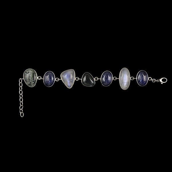 Ippolita Sterling Silver Chatoyant Gem Bracelet : Ippolita sterling silver and chatoyant gem bracelet. Stones vary in size between 26.23 and 12.60 mm; lg. 8.5 in., wt. 1.2 ozt.
