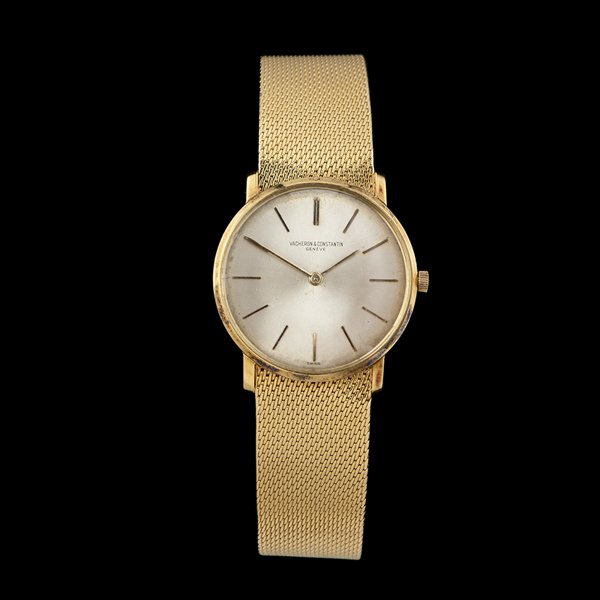 18k Vacheron and Constantin Watch : Swiss, Vacheron and Constantin 18k yellow gold watch; lg. 7.25 in, wt. with movement 37.3 dwts.