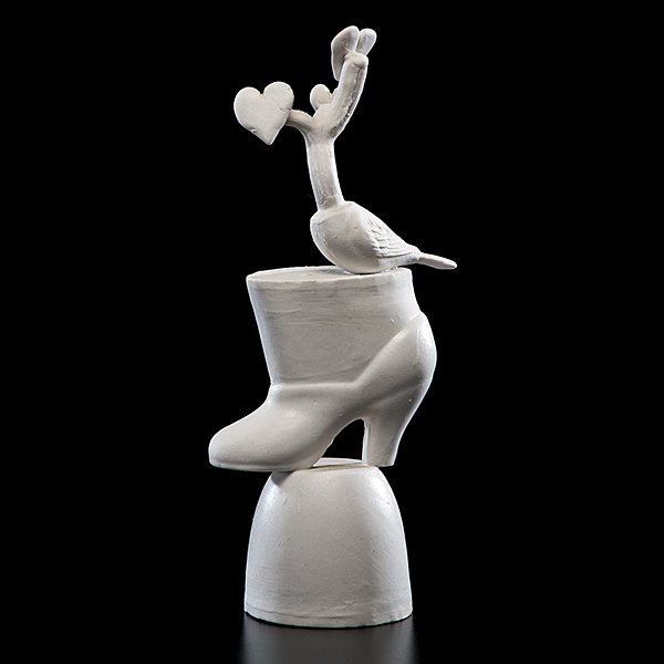 Lucian Octavius Pompili (1942, USA) : Untitled 1980 Porcelain, ht. 9, wd. 4 in. Provenance: Daniel Jacobs and Derek Mason Collection; Acquired from Theo Portnoy Gallery, NY, 1980.