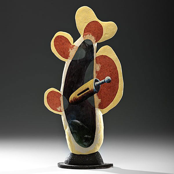 Michael Lucero (1953, USA) : Unidentified Fish 1987 Earthenware; ht. 23.25, wd. 12, dp. 4 in. Provenance: Daniel Jacobs and Derek Mason Collection; Acquired directly from the Artist.