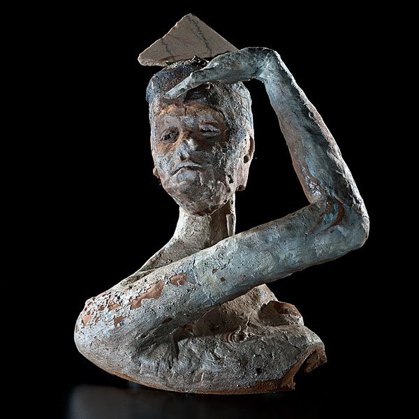 Arthur Gonzales (1954, USA) : Simple Seeker 1983 Stoneware; ht. 29, wd. 20, dp. 14 in. Shown: A Passionate Vision: Contemporary Ceramics from the Daniel Jacobs Collection, curated by Maria Friedrich, DeCordova Museum, NY 1984. 