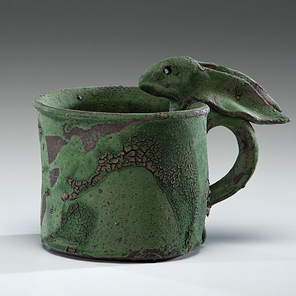 Ken Ferguson (1938-2004, USA) : Hare Cup 2001 Stoneware, ht. 5.5, wd. 7 in. Provenance: Private Collection. Acquired directly from the Artist.