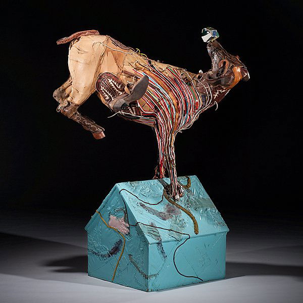 Ken Little (1947, USA) : Air 1983 Ceramic and Mixed Media; ht. 65, wd. 36, dp. 37 in. Provenance: Daniel Jacobs and Derek Mason Collection; Acquired directly from the Artist.