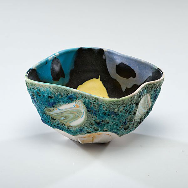 Phillip Maberry (1951, USA) : Folded Bowl 1984 Porcelain; ht. 3.25, dia. 5.5 in. Provenance: Daniel Jacobs and Derek Mason Collection; Gift from Nicholas Rodriguez.