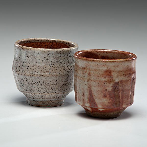 Warren MacKenzie (1924, USA) : Pair of Tea Bowls 1981 Stoneware; ht. 3.5, wd. 3.75 and ht. 3.5, wd. 3.5 in. Shown: Warren MacKenzie, Jane Hartsook Gallery, Greenwich House Pottery, NY, 1981. Provenance: Daniel Jacobs a