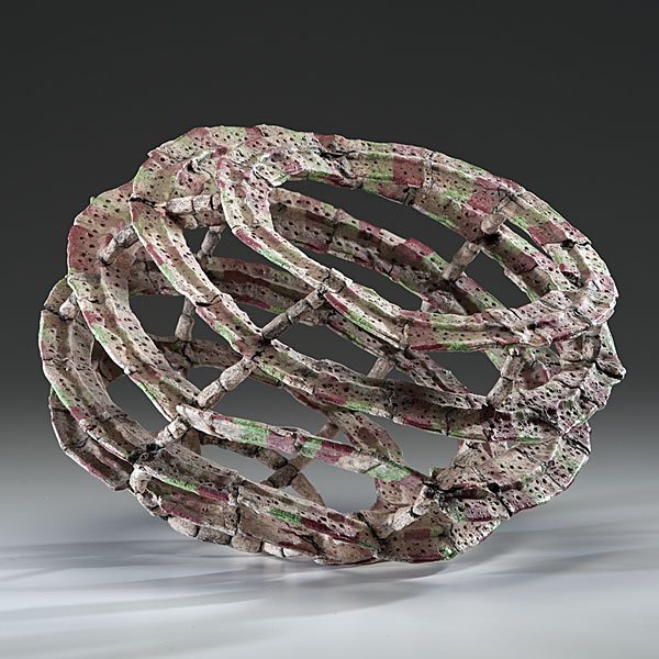 Arthur Nelson (1942-1994) : Ocean Space 1979 Egyptian Paste and wire; ht. 13.5, wd. 18.5, dp. 15 in. Shown: Fifth National Crafts Invitational, Skidmore College Art Gallery, Saratoga Springs, NY, 1981; Contemporary Clay S