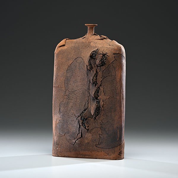Sy L. Shames : Bottle 1974 Stoneware; ht. 18, wd. 10, d. p. 6 in. Provenance: Daniel Jacobs and Derek Mason Collection; Acquired directly from the Artist.