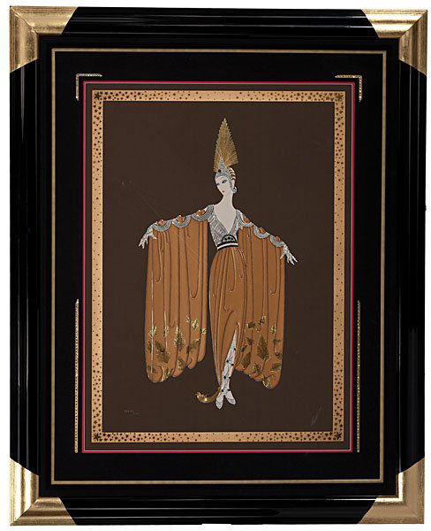 Embossed Serigraph by Erte : Embossed Serigraph by Erte Erté (French, 1892-1990), 20th Century. Art Deco female figure, signed l.r. and numbered 33/300 l.l.; 38 x 28 in (Sight)