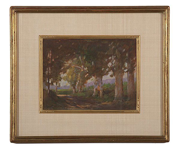 Forest Landscape by T.J. Willison : Forest Landscape by T.J. Willison Thomas Jefferson Willison (Cincinnati, Ohio, 1864-1940), late 19th-early 20th century. Oil on board, signed l.l.; 8 x 10.5 in. (sight).