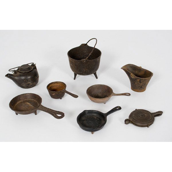 68 Cast Iron Miniature Pots and Skillets