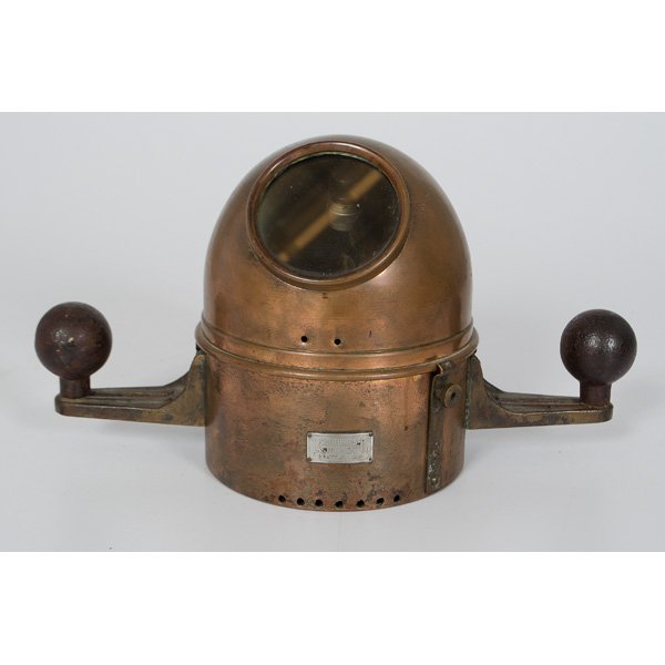 Northwest Instrument Co. Binnacle : Northwest Instrument Co. Binnacle American. A brass ship's binnacle with plaque that reads Northwest Instrument Co., Seattle, U.S.A. Cased compass reads 3936 Atlas Vashon, Wash. Removable brass dome