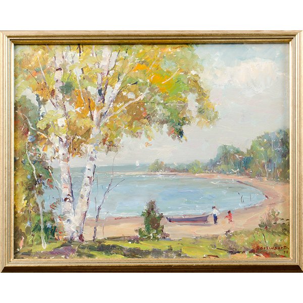 Maritime Scene & Landscape by Earl North : Maritime Scene & Landscape by Earl North Earl North (American, 20th Century). Lot of two paintings, one oil on board, one oil on canvas, one signed and dated 79 l.r., one signed l.r.; 15.75 x 19