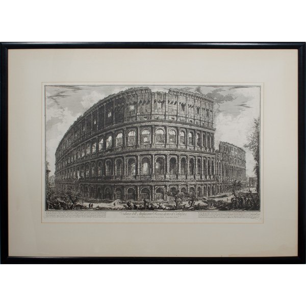 Francesco Piranesi Engraving, The Colusseum : Francesco Piranesi Engraving, The Colusseum Engraving on laid paper, 18th century, an engraving in the first state with full margins; 17.25 x 27.25 in plate size.