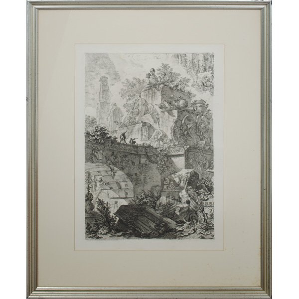 A Pair of Piranesi Engravings : A Pair of Piranesi Engravings Engravings on paper from the plates of Francesco Piranesi (Italian, 1758-1810). Later, 19th century states on wove paper, lacking margin print other than title in mar
