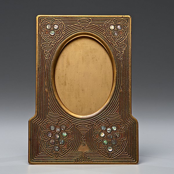 Tiffany Studios Abalone Pattern Frame : American, 20th century. A gilt bronze frame in the abalone pattern, stamped Tiffany Studios, New York, 1171; 10 x 7. 5 in.