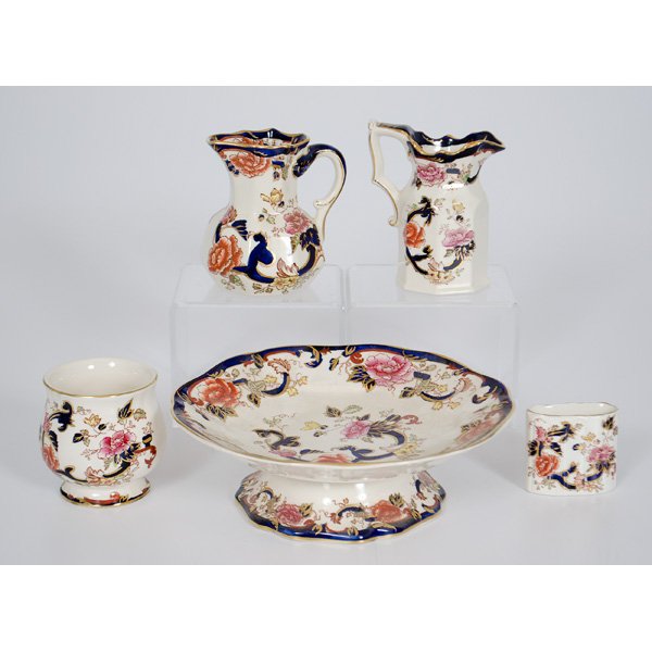 Mason's Ironstone Mandalay Service China : Mason's Ironstone Mandalay Service China England, 19th century. An assembled group of Mason's serving ironstone, including a pedestal compote; ht. 3, dia 9 in, three creamers, two of various sizes, 