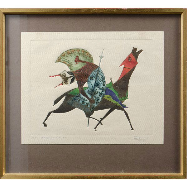 Guillermo Silva Santamaria (Columbia, b. 1921), Le Chev: Guillermo Silva Santamaria (Columbia, b. 1921), Le Cheval Lithograph on paper, signed and dated 1961 l.r., titled and marked A-32 l.l.; plate 10.5 x 13.5 in.